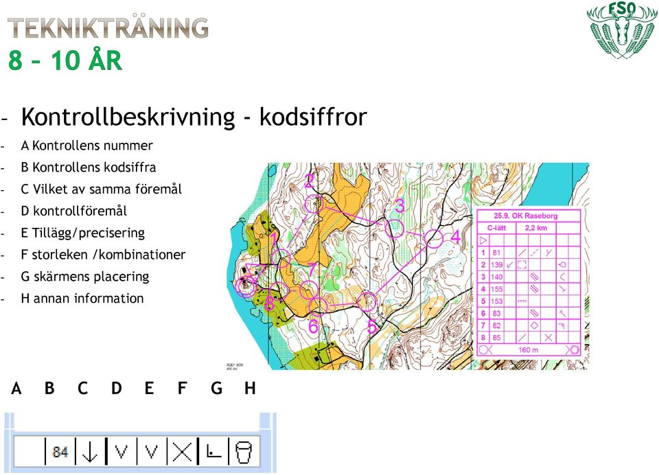 kontrollföremål - E Tillägg/precisering - F storleken