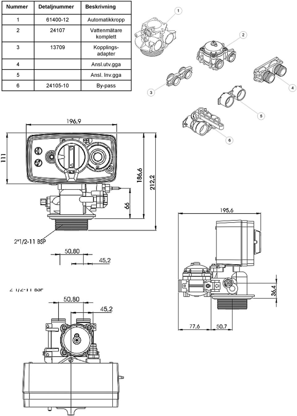 Vattenmätare komplett 3 13709