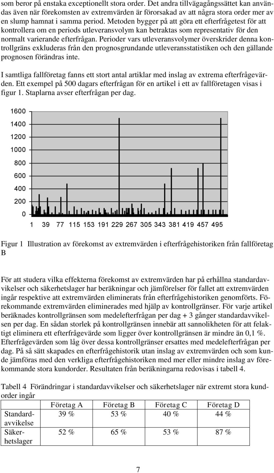 Metoden bygger på att göra ett efterfrågetest för att kontrollera om en periods utleveransvolym kan betraktas som representativ för den normalt varierande efterfrågan.