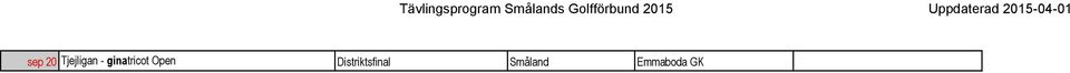 Emmaboda GK Tävlingsprogram