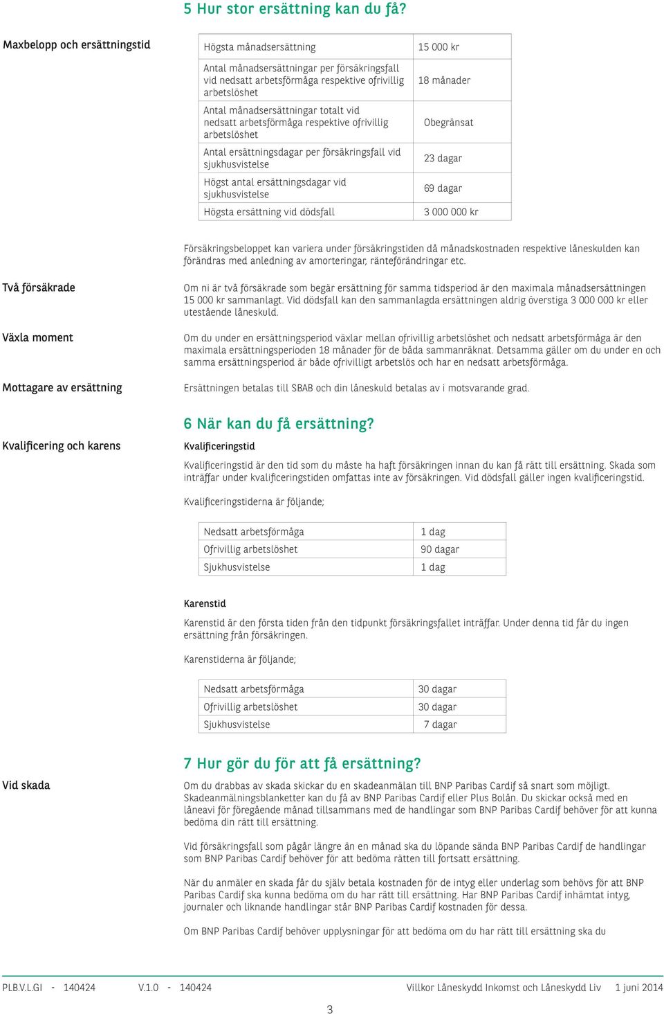 totalt vid nedsatt arbetsförmåga respektive ofrivillig arbetslöshet Antal ersättningsdagar per försäkringsfall vid sjukhusvistelse Högst antal ersättningsdagar vid sjukhusvistelse 18 månader