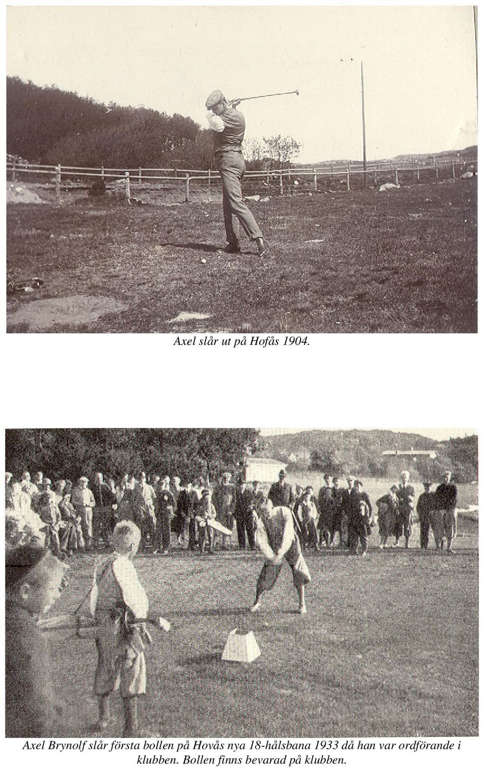Hovås nya 18-hålsbana 1933 då han var
