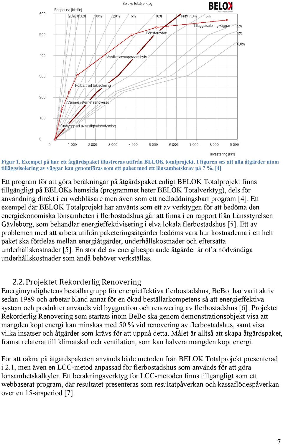 [4] Ett program för att göra beräkningar på åtgärdspaket enligt BELOK Totalprojekt finns tillgängligt på BELOKs hemsida (programmet heter BELOK Totalverktyg), dels för användning direkt i en