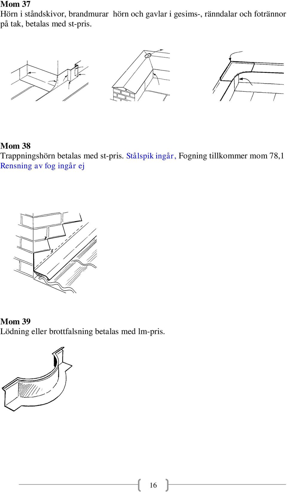 Mom 38 Trappningshörn betalas med st-pris.