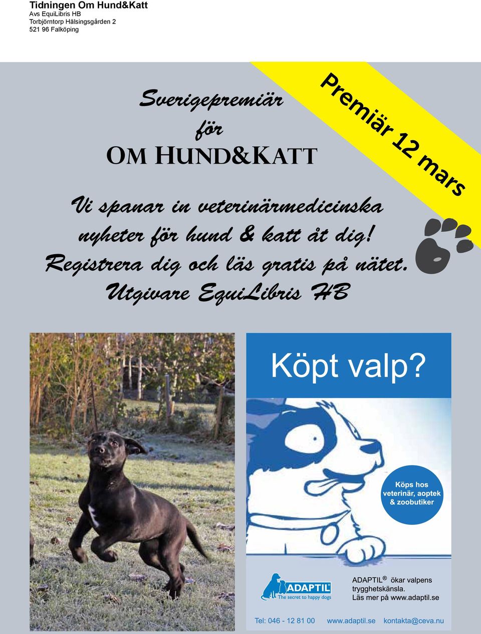 Premiär 12 mars Vi spanar in veterinärmedicinska nyheter för hund