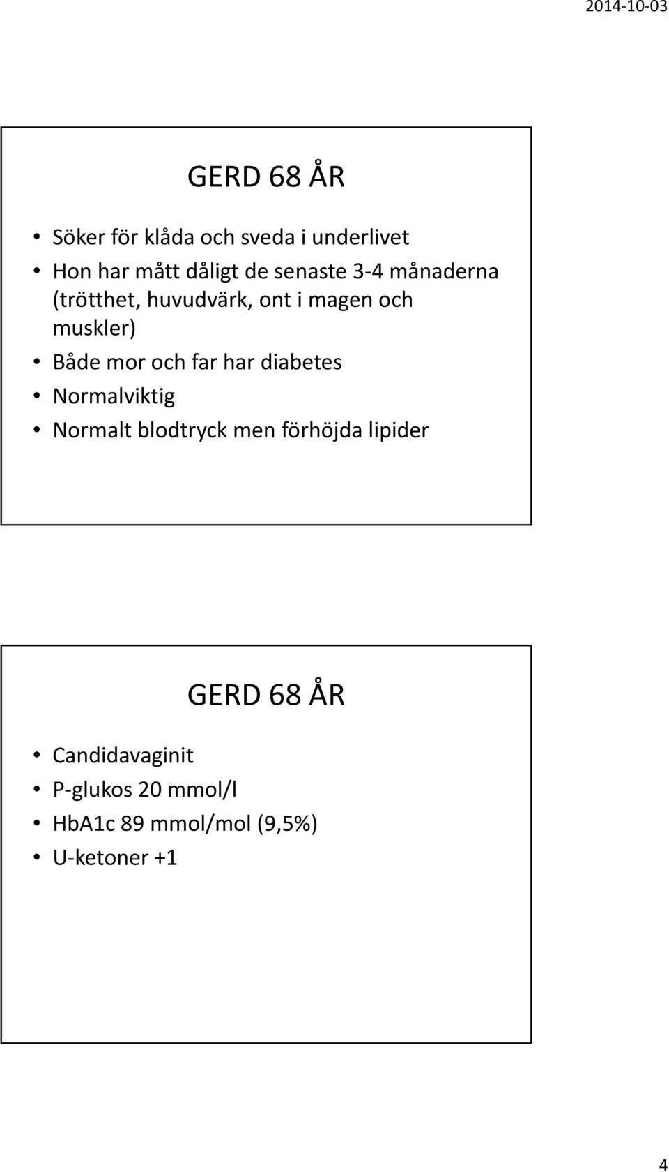 mor och far har diabetes Normalviktig Normalt blodtryck men förhöjda lipider