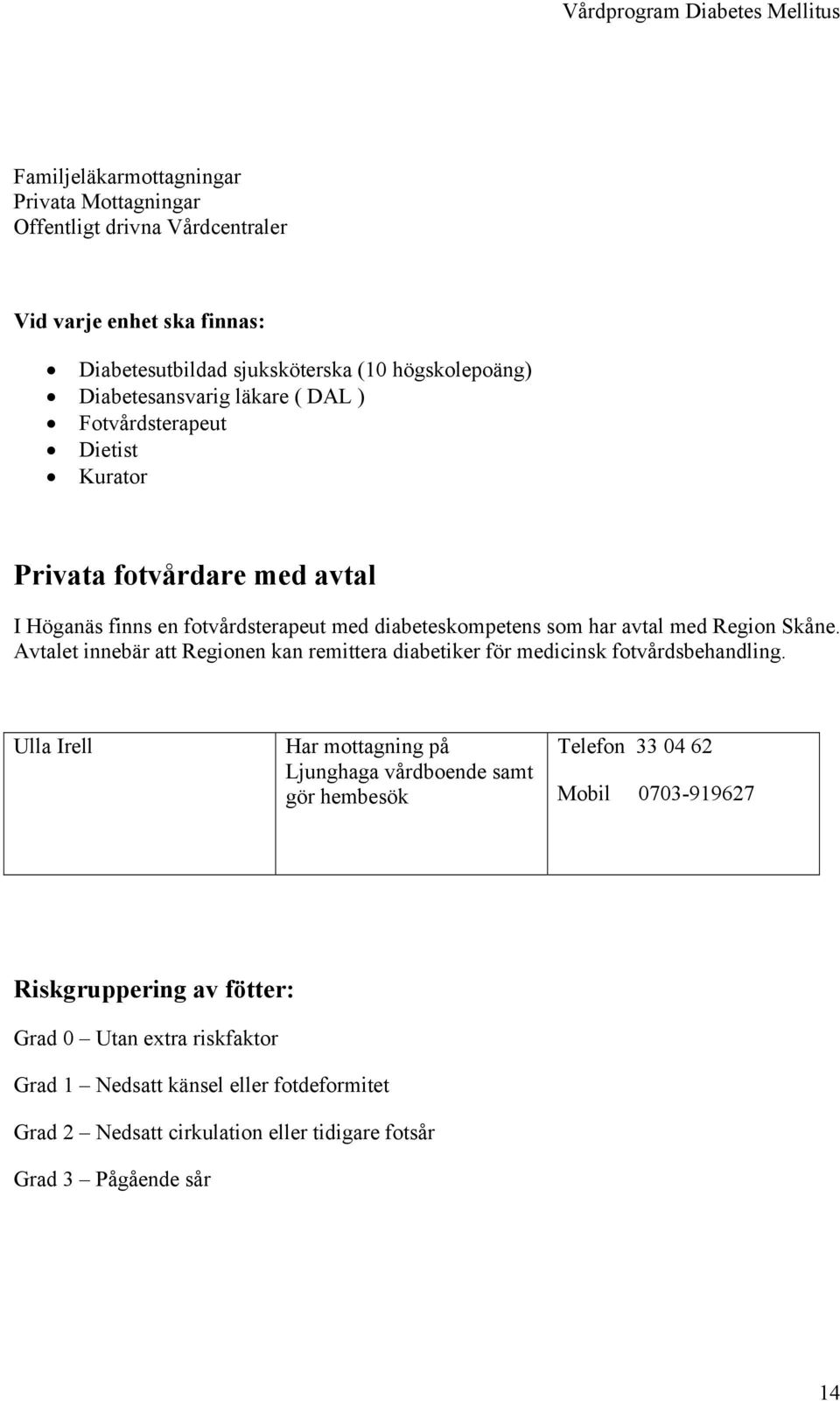 med Region Skåne. Avtalet innebär att Regionen kan remittera diabetiker för medicinsk fotvårdsbehandling.