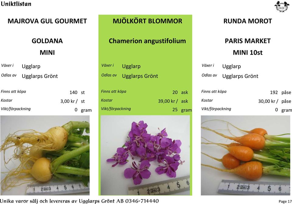 st 3,00 kr / st Finns att köpa 20 ask Vikt/förpackning 25 gram