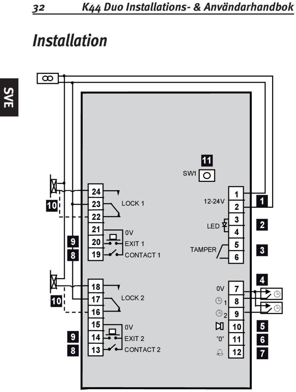 12-24V LED TAMPER 1 2 3 4 5 6 1 2 3 10 9 8 18 17 16 15 14