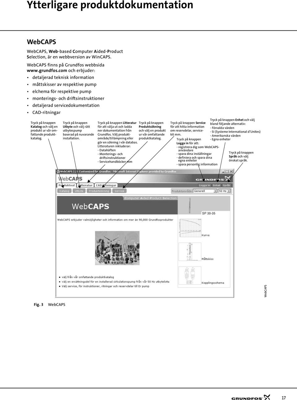 knappen Katalog och välj en produkt ur vår omfattande produktkatalog. Tryck på knappen Utbyte och välj rätt utbytespump baserad på nuvarande installation.