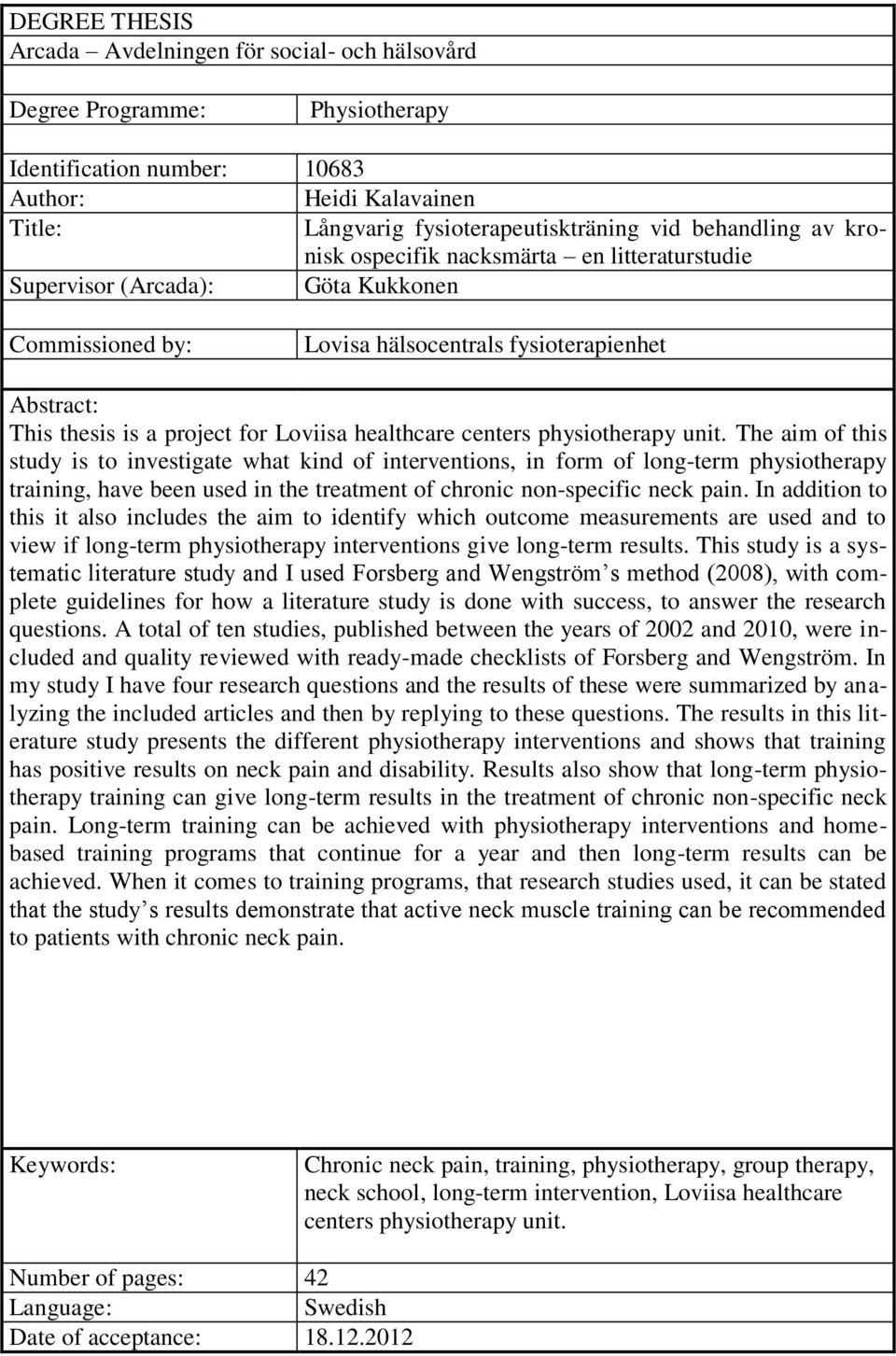 healthcare centers physiotherapy unit.