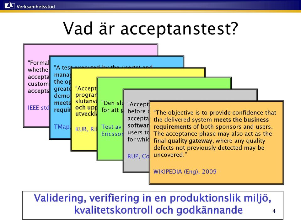 the to determine operational whether environment or not the to the accepts the greatest system Acceptanstest possible extent är that en validering should av att demonstrate programvaran that the