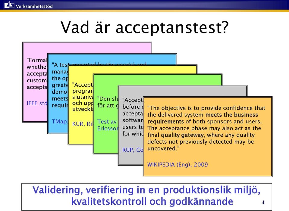 the to determine operational whether environment or not the to the accepts the greatest system Acceptanstest possible extent är that en validering should av att demonstrate programvaran that the