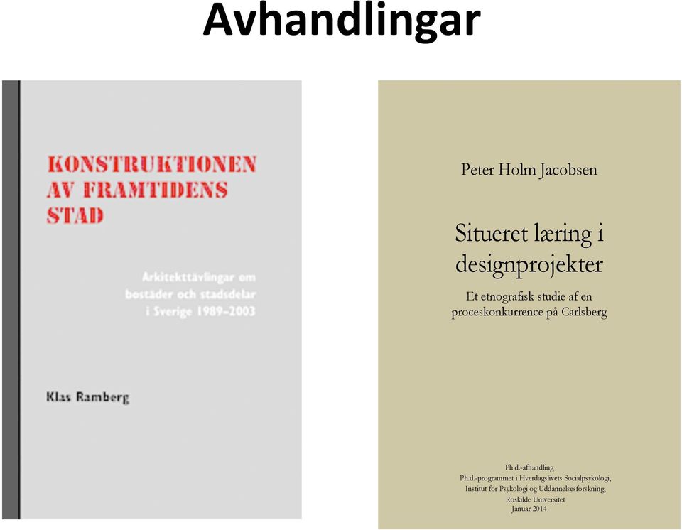 d.-programmet i Hverdagslivets Socialpsykologi, Institut for