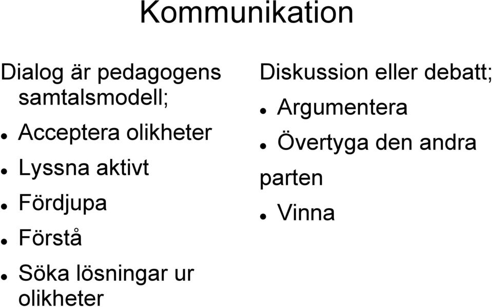 Fördjupa Förstå Söka lösningar ur olikheter