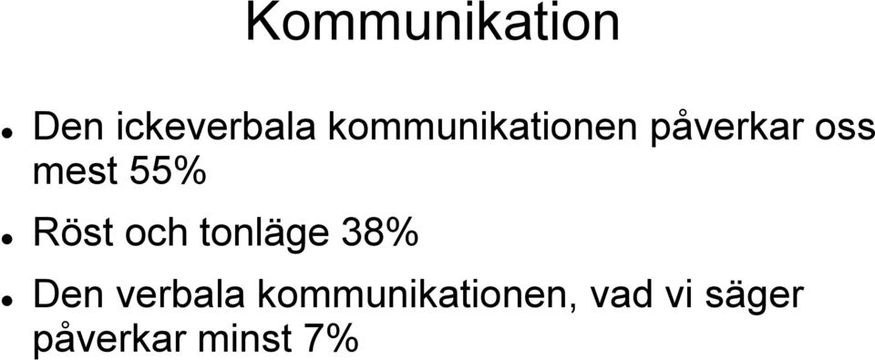 55% Röst och tonläge 38% Den verbala