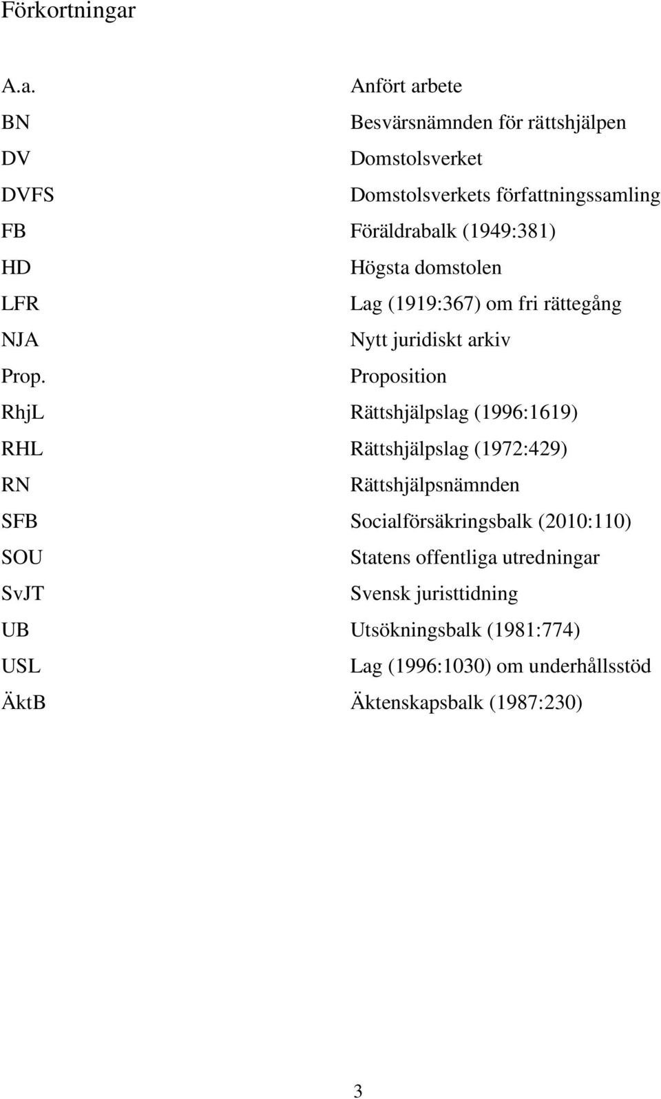 (1949:381) HD Högsta domstolen LFR Lag (1919:367) om fri rättegång NJA Nytt juridiskt arkiv Prop.