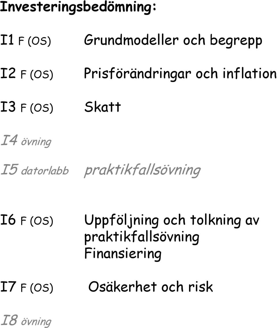 datorlabb praktikfallsövning I6 F (OS) I7 F (OS) Uppföljning och