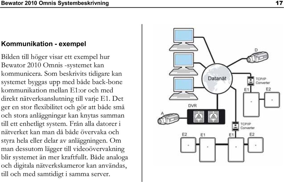 Det ger en stor flexibilitet och gör att både små och stora anläggningar kan knytas samman till ett enhetligt system.