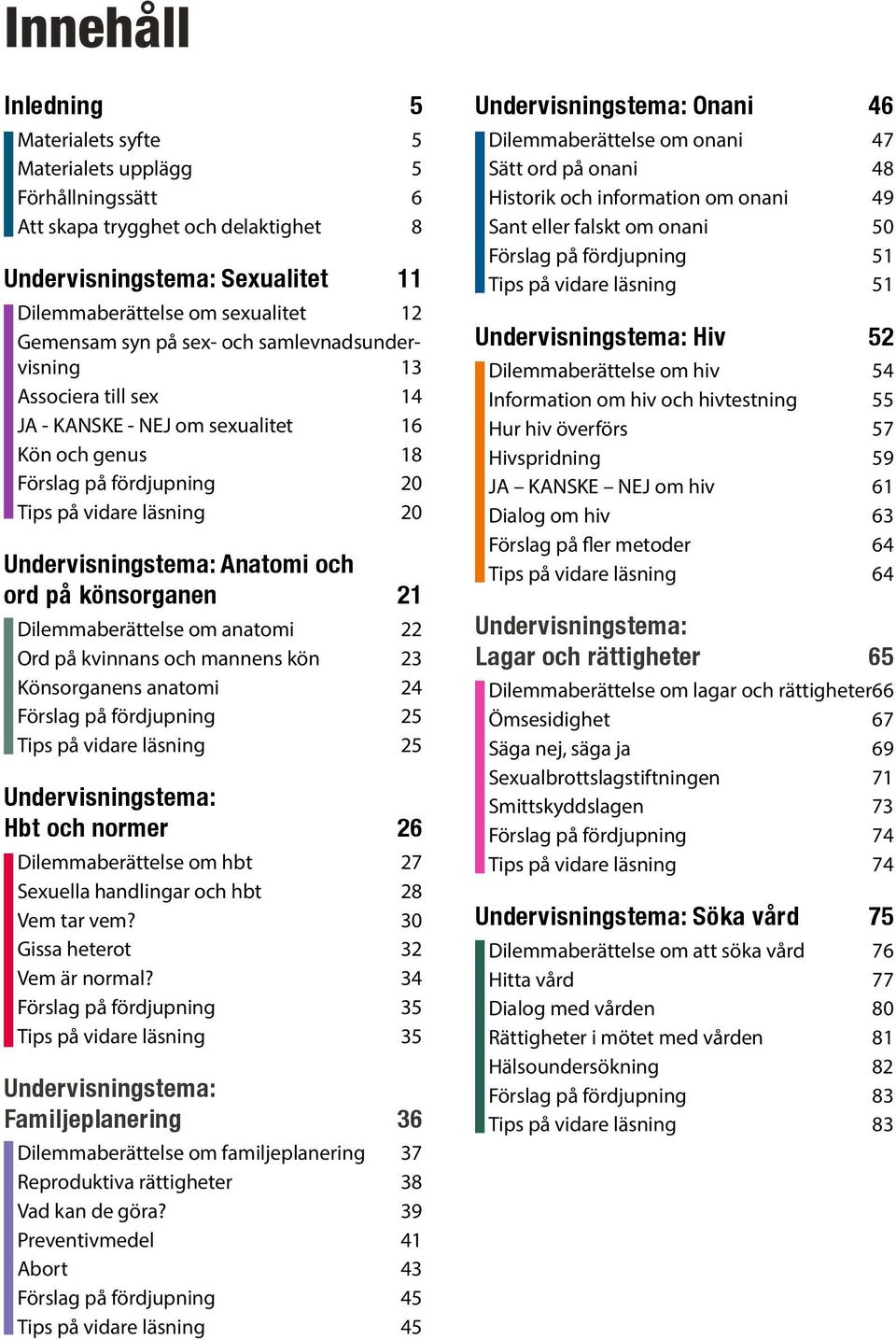 på könsorganen 21 Dilemmaberättelse om anatomi 22 Ord på kvinnans och mannens kön 23 Könsorganens anatomi 24 Förslag på fördjupning 25 Tips på vidare läsning 25 Undervisningstema: Hbt och normer 26