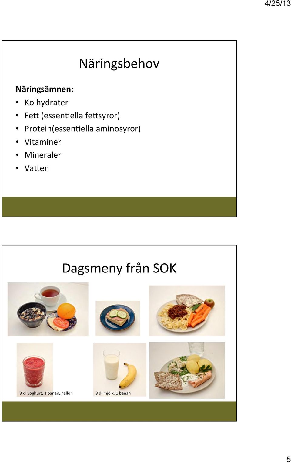 aminosyror) Vitaminer Mineraler VaGen Dagsmeny