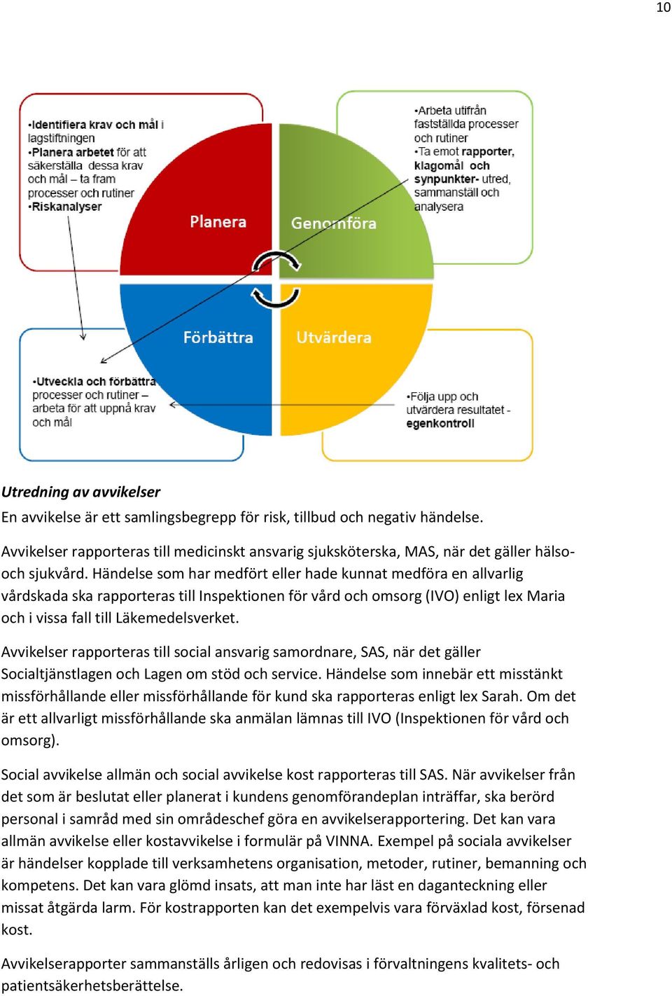 Händelse som har medfört eller hade kunnat medföra en allvarlig vårdskada ska rapporteras till Inspektionen för vård och omsorg (IVO) enligt lex Maria och i vissa fall till Läkemedelsverket.