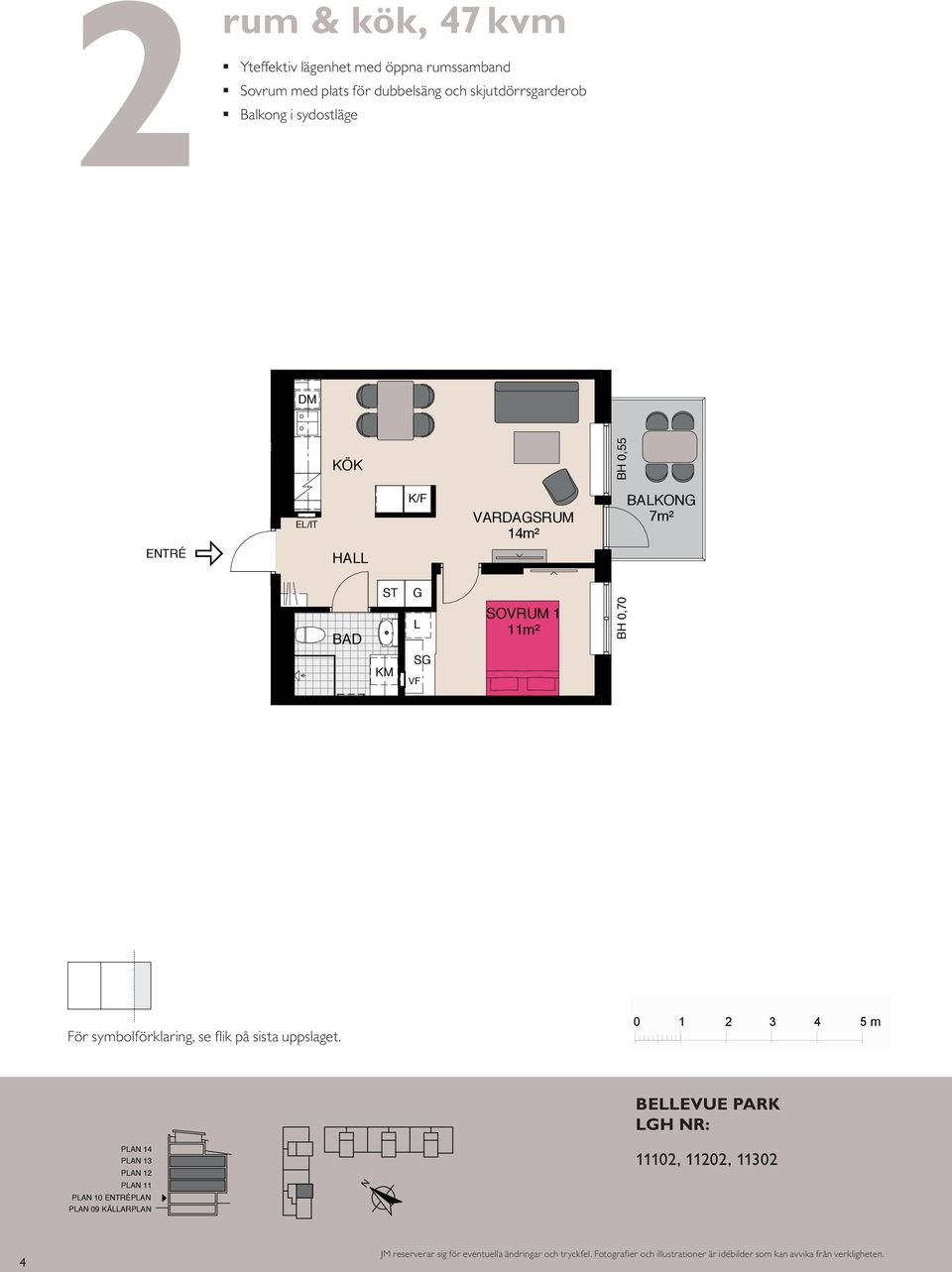 öppna rumssammanband Kompakt lägenhet med öppna rumssamband Sovrum med plats för två Balkong mot gård ETRÉ ETRÉ BAKOG 8 BH 0,55 m HA HA 4 K/F K/F G VF K/F m 4m² 4m² G VF SOVRUM SOVRUM m² m² SOVRUM BH