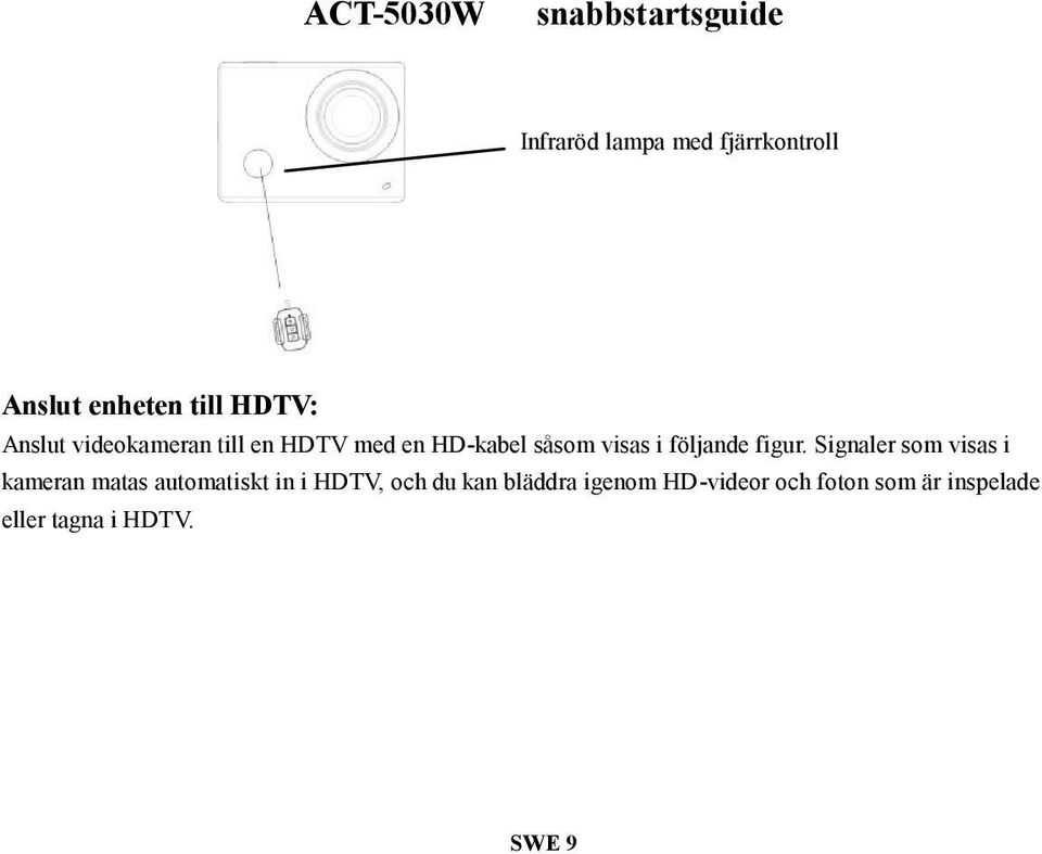 Signaler som visas i kameran matas automatiskt in i HDTV, och du kan