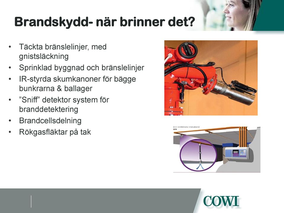 och bränslelinjer IR-styrda skumkanoner för bägge bunkrarna