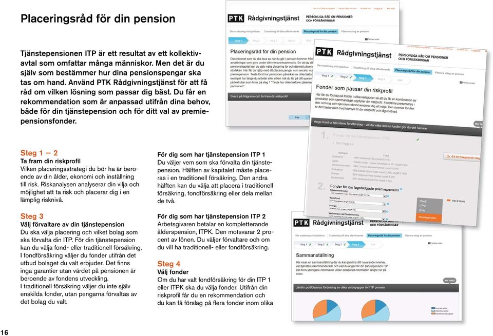 Du får en rekommendation som är anpassad utifrån dina behov, både för din tjänstepension och för ditt val av premiepensionsfonder.