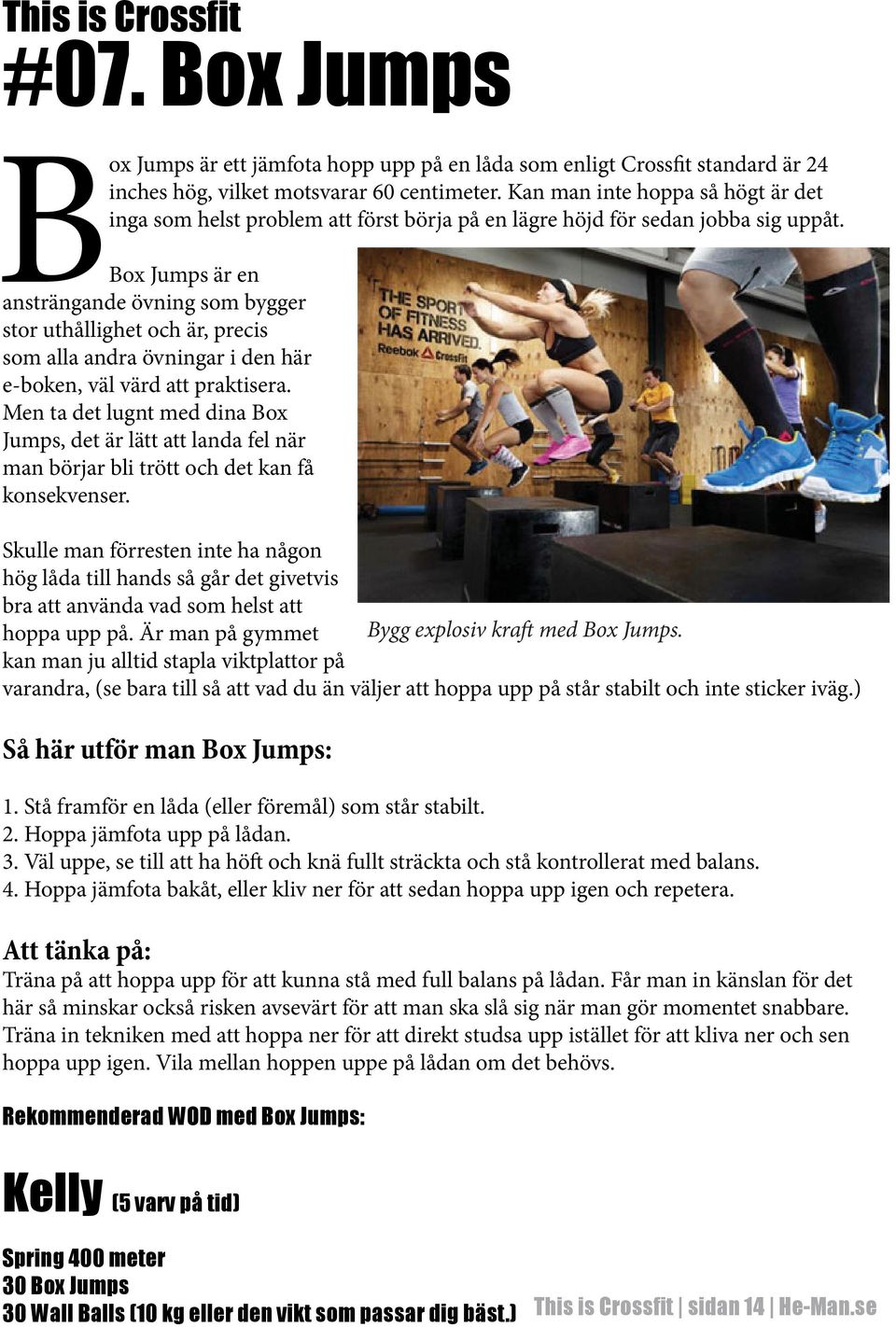 Box Jumps är en ansträngande övning som bygger stor uthållighet och är, precis som alla andra övningar i den här e-boken, väl värd att praktisera.