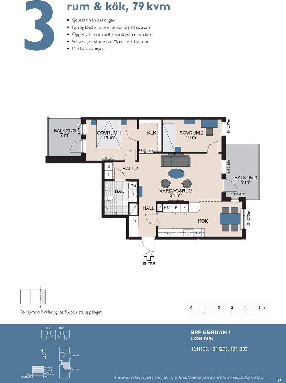 0,55 m 1 11 m² 14 / HA 2 BH 0,70 E/IT m HA HA 2 11 HA S E/IT 2 10 m² 21 m² HS/m 21 m² HS/m 2 10 m² BAO 9 m² BAO 9 m² HA E/IT M ör symbolförklaring, se fl ik på sista uppslaget.