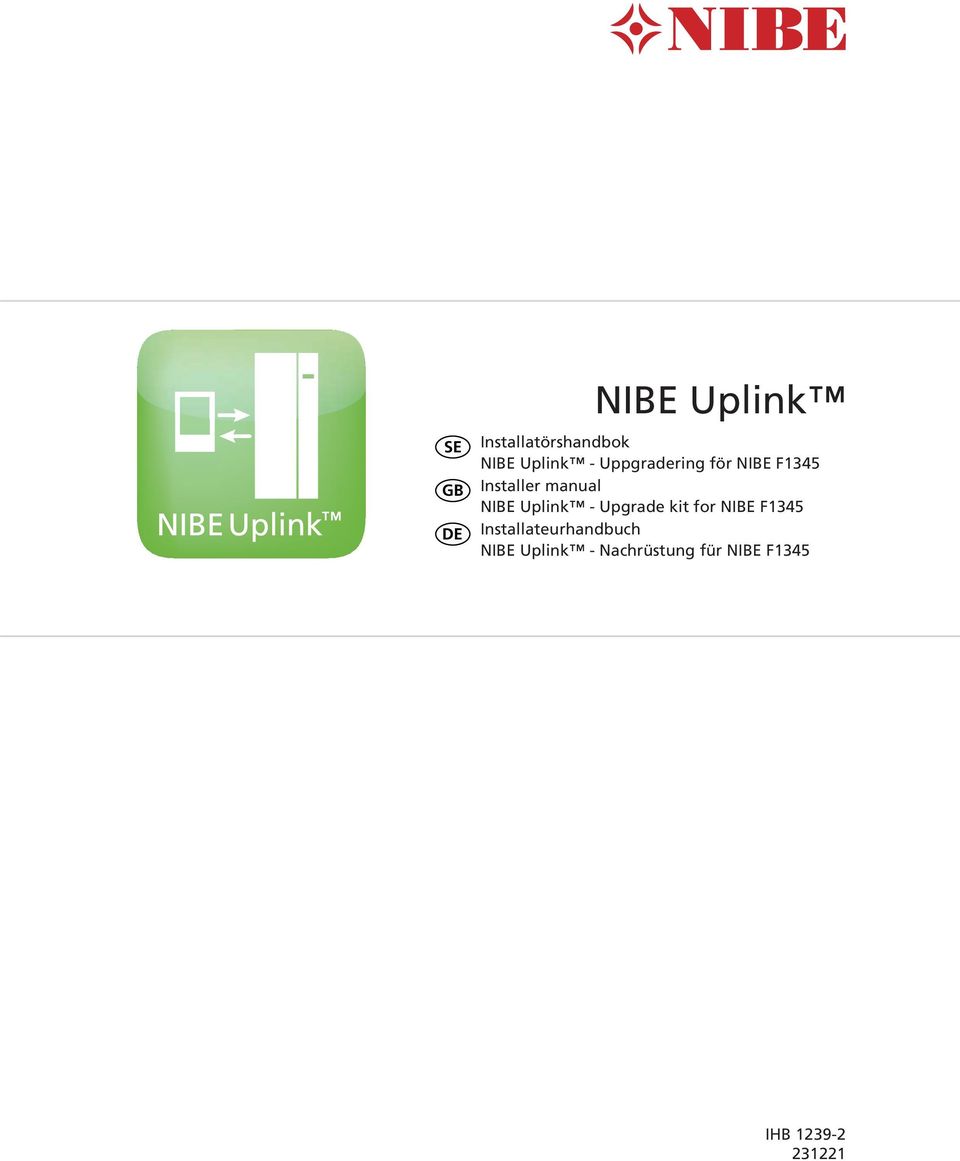 Uplink - Upgrade kit for NIBE F1345