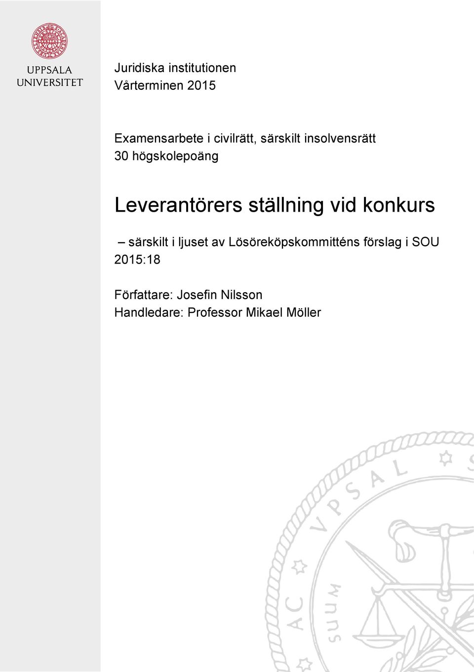 konkurs särskilt i ljuset av Lösöreköpskommitténs förslag i SOU