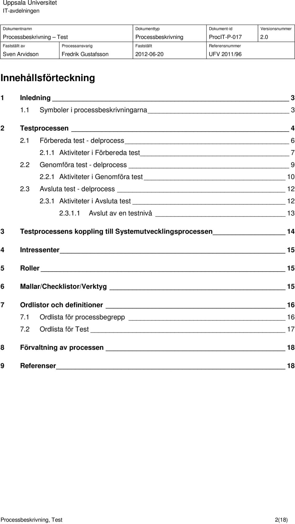 Aktiviteter i Genomföra test 10