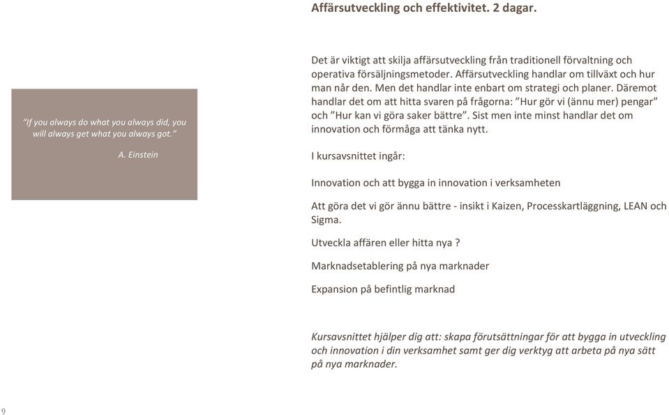 Men det handlar inte enbart om strategi och planer. Däremot handlar det om att hitta svaren på frågorna: Hur gör vi (ännu mer) pengar och Hur kan vi göra saker bättre.