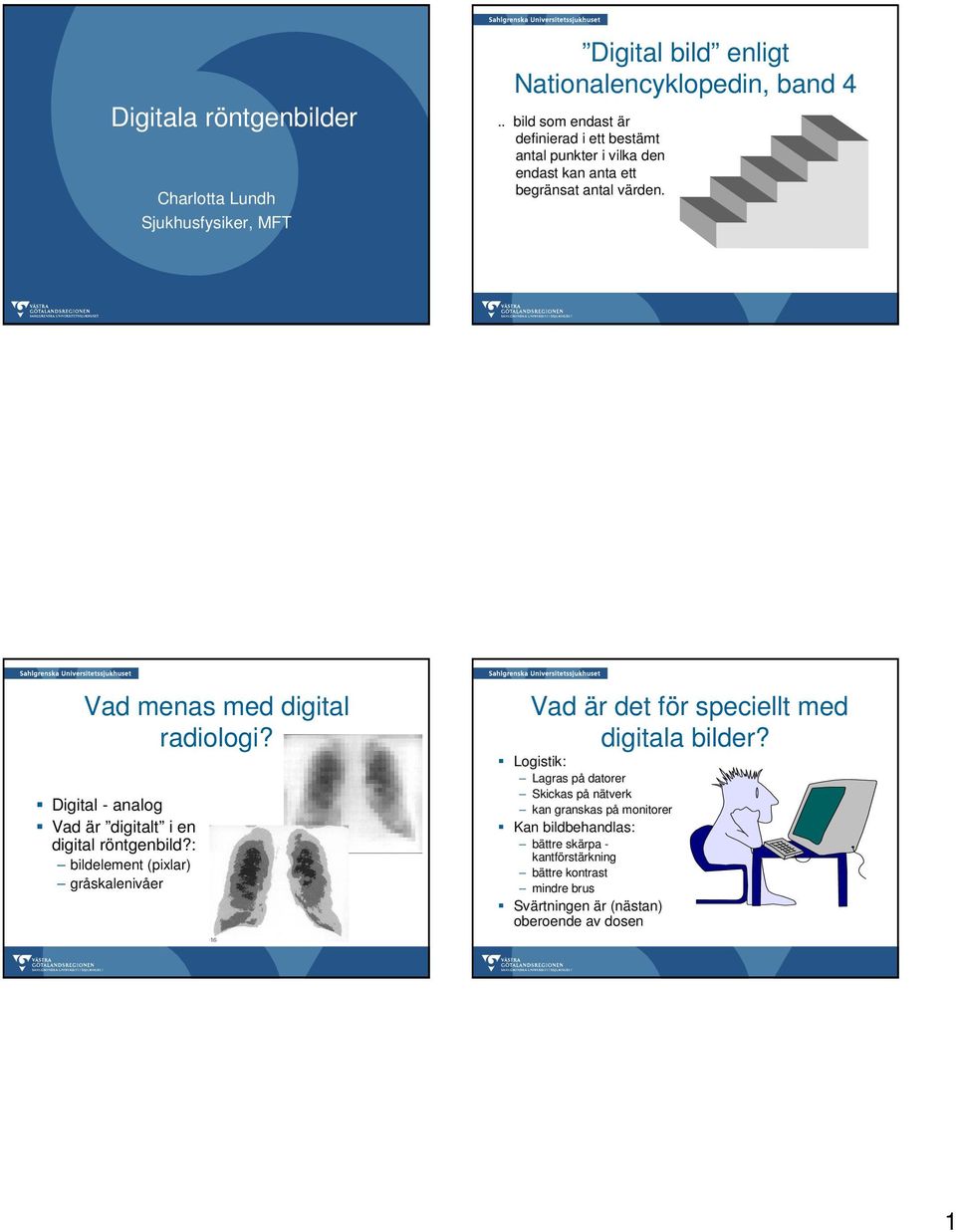 Digital - analog Vad är digitalt i en digital röntgenbild?: bildelement (pixlar) gråskalenivåer Vad är det för speciellt med digitala bilder?