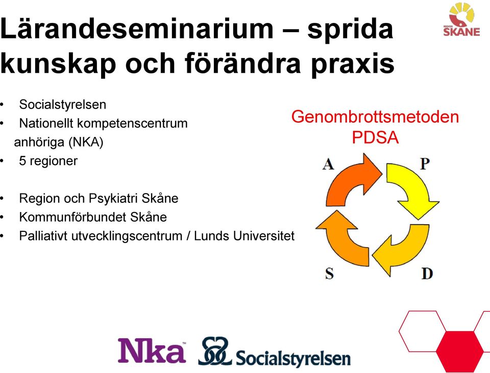 regioner Genombrottsmetoden PDSA Region och Psykiatri Skåne