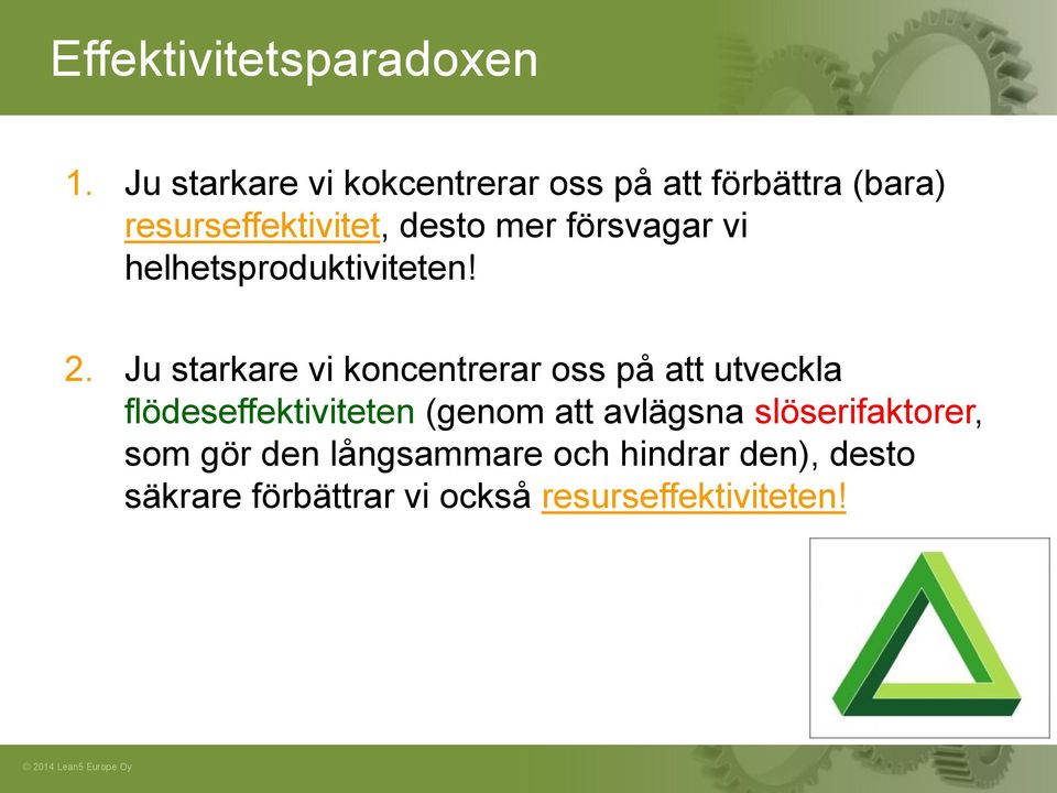 försvagar vi helhetsproduktiviteten! 2.