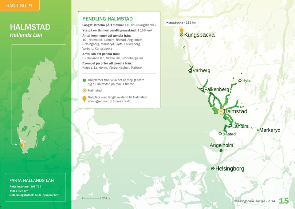 Skåne län, Kronobergs län Kläppa, Landeryd, Västra Haghult, Kattarp Kungsbacka - 115 km sig till Halmstad på max 1 timme.