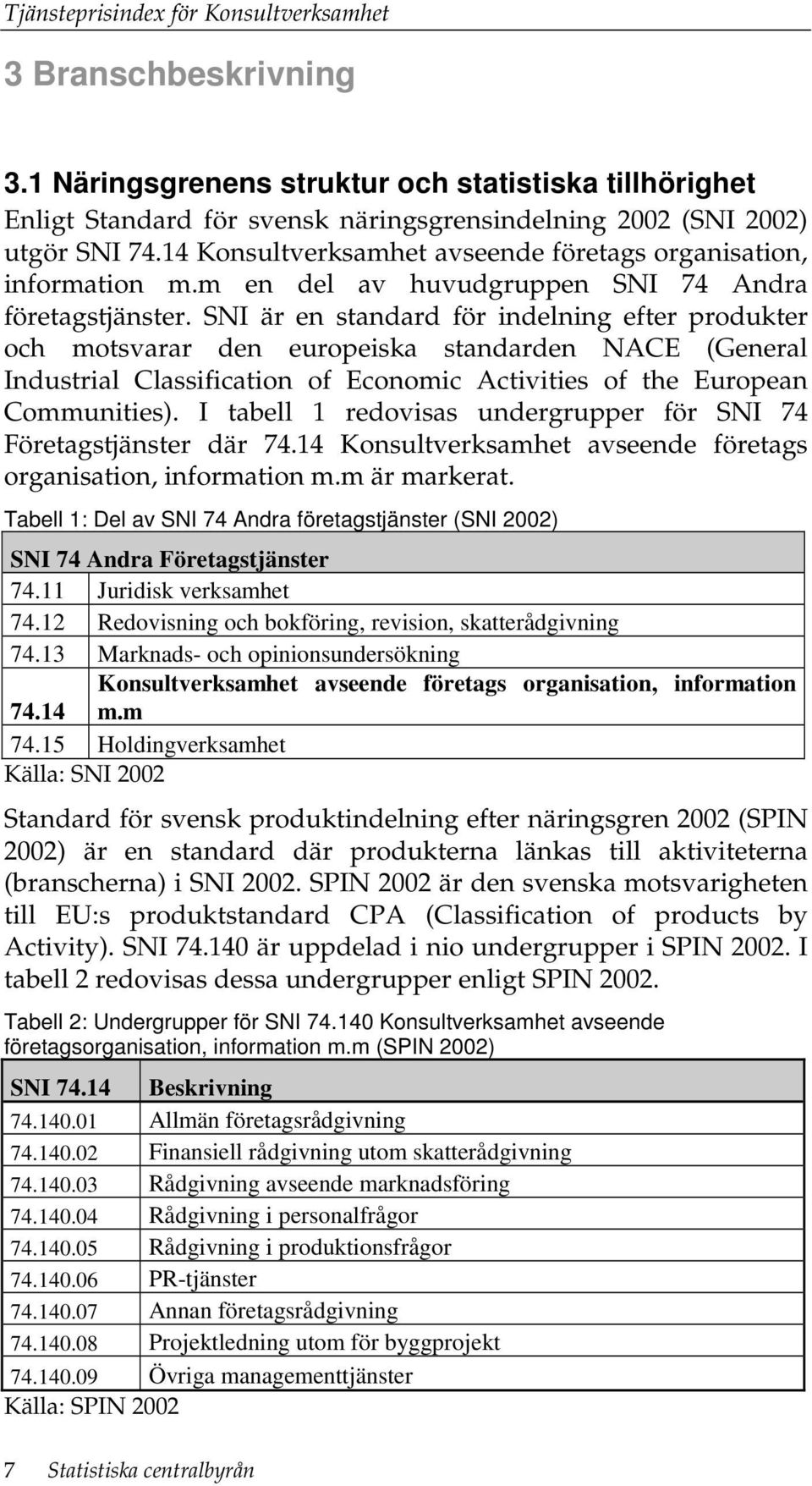 SNI är en standard för indelning efter produkter och motsvarar den europeiska standarden NACE (General Industrial Classification of Economic Activities of the European Communities).