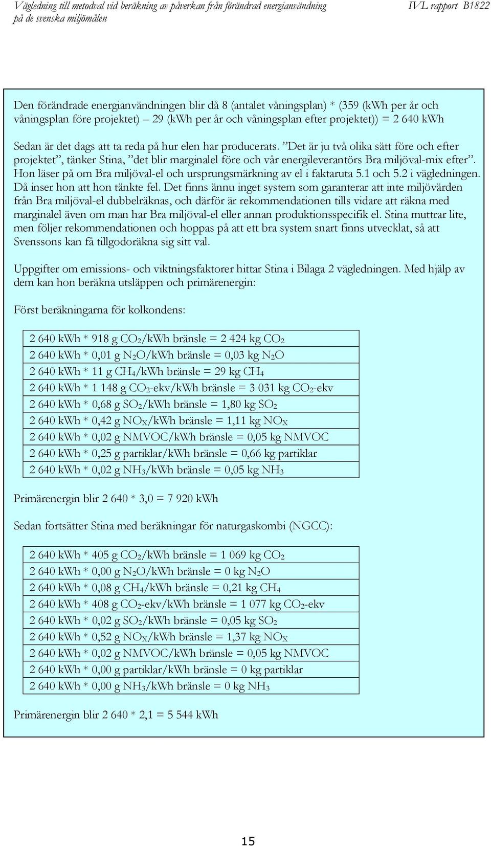 Hon läser på om Bra miljöval-el och ursprungsmärkning av el i faktaruta 5.1 och 5.2 i vägledningen. Då inser hon att hon tänkte fel.