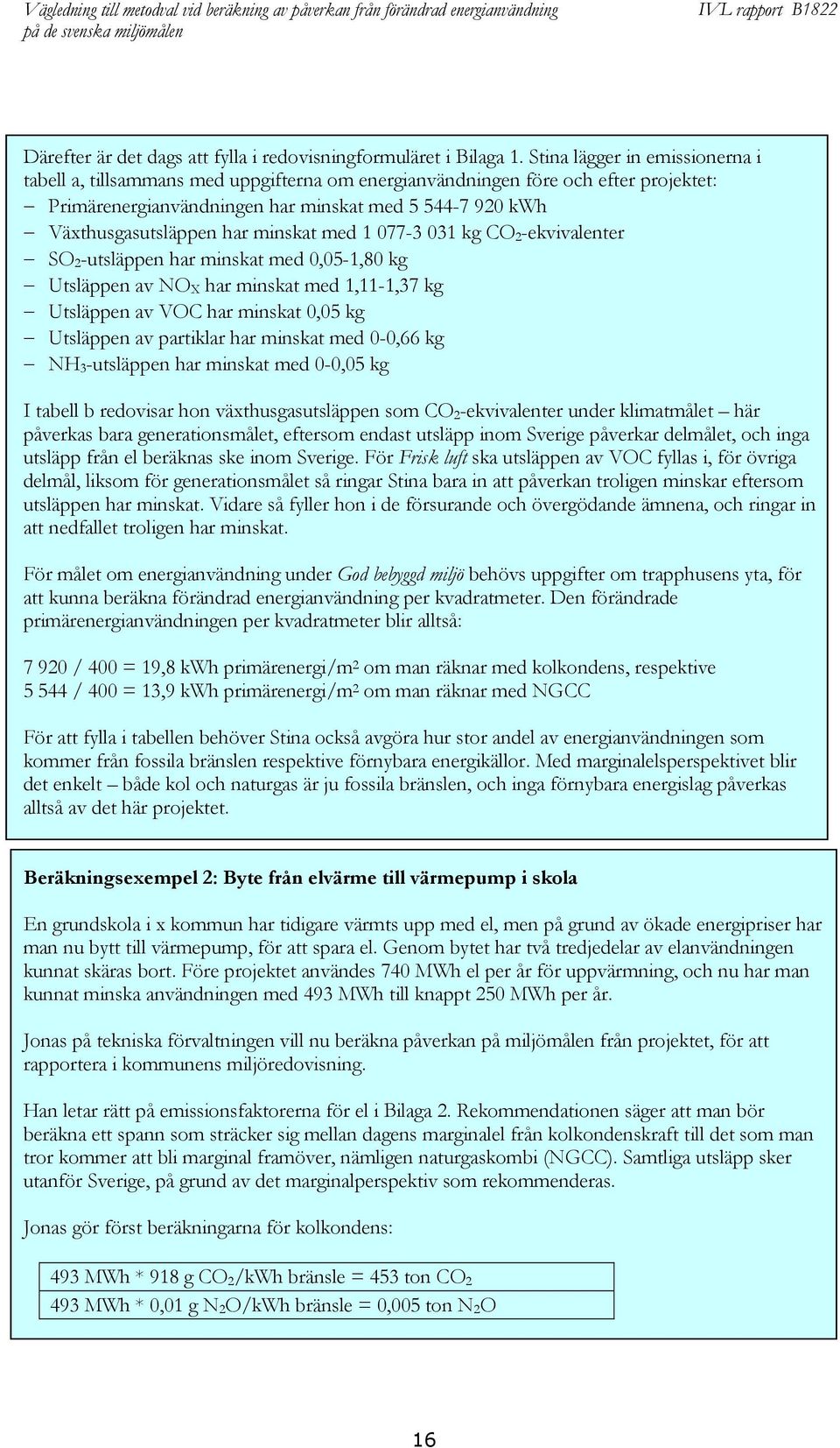 minskat med 1 077-3 031 kg CO 2 -ekvivalenter SO 2 -utsläppen har minskat med 0,05-1,80 kg Utsläppen av NO X har minskat med 1,11-1,37 kg Utsläppen av VOC har minskat 0,05 kg Utsläppen av partiklar