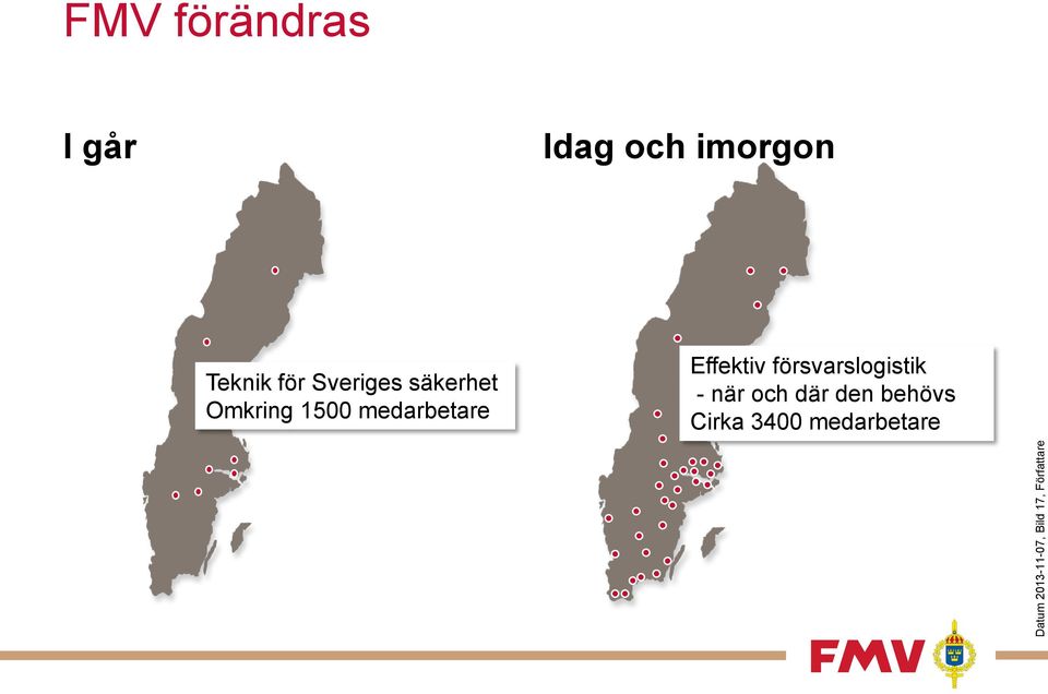 Sveriges säkerhet Omkring 1500 medarbetare