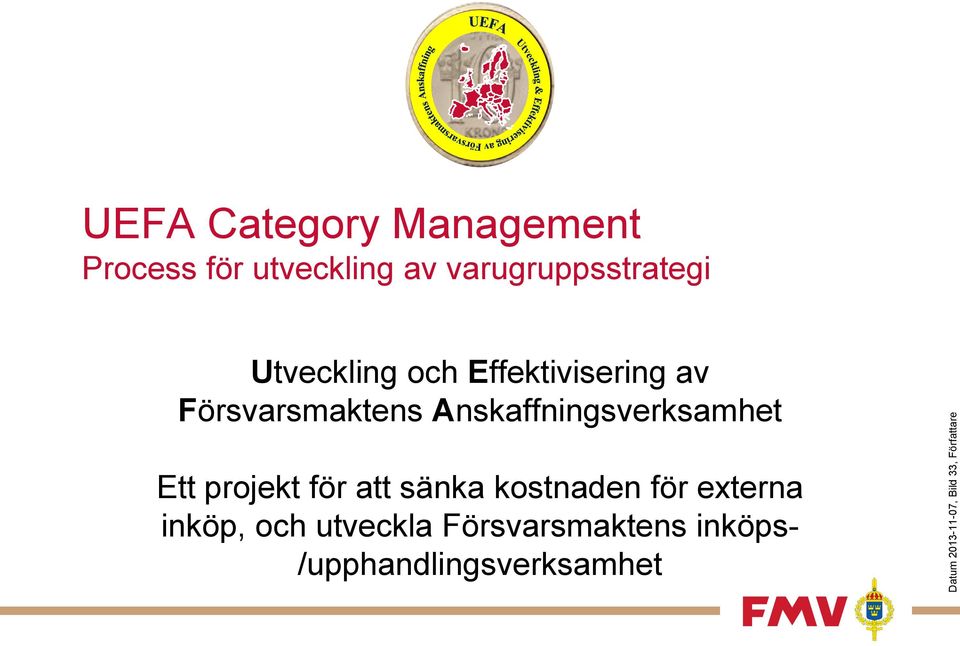Försvarsmaktens Anskaffningsverksamhet Ett projekt för att sänka