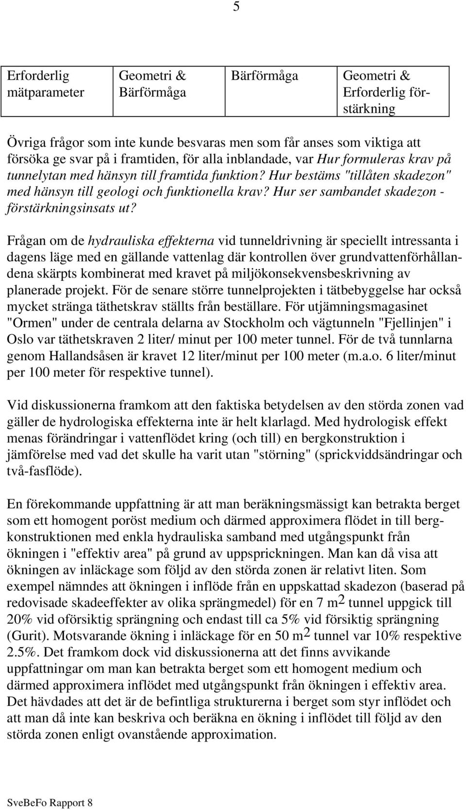 Hur ser sambandet skadezon - förstärkningsinsats ut?