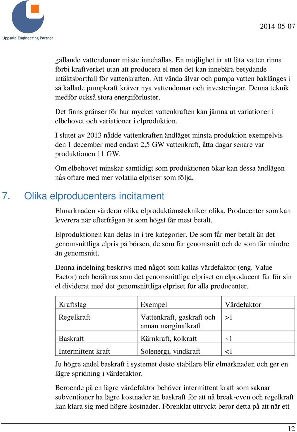 Det finns gränser för hur mycket vattenkraften kan jämna ut variationer i elbehovet och variationer i elproduktion.