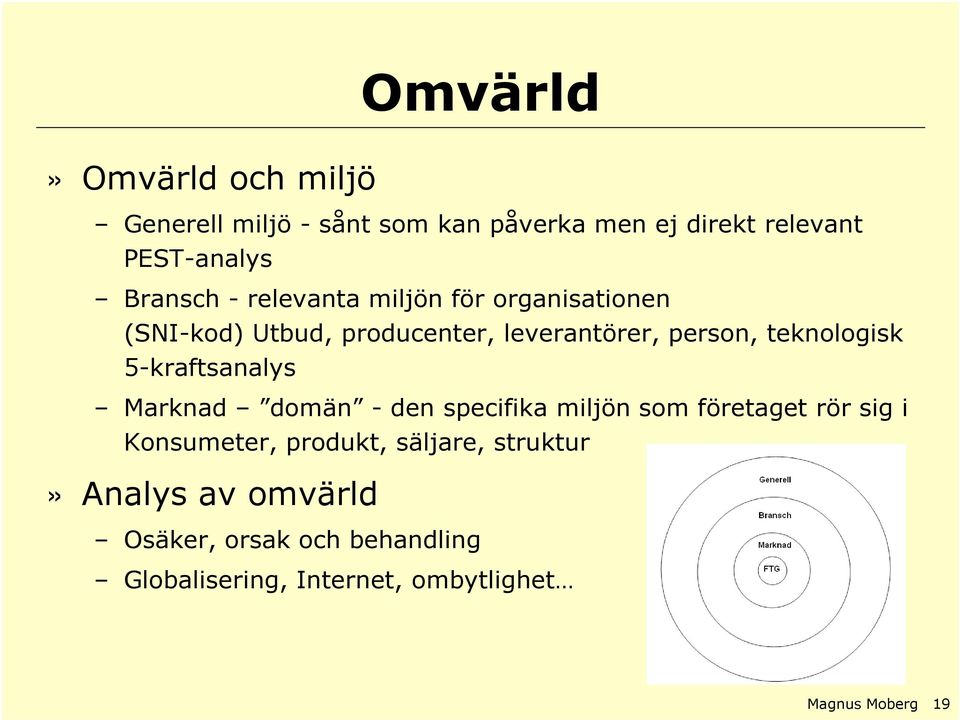 teknologisk 5-kraftsanalys Marknad domän - den specifika miljön som företaget rör sig i Konsumeter,