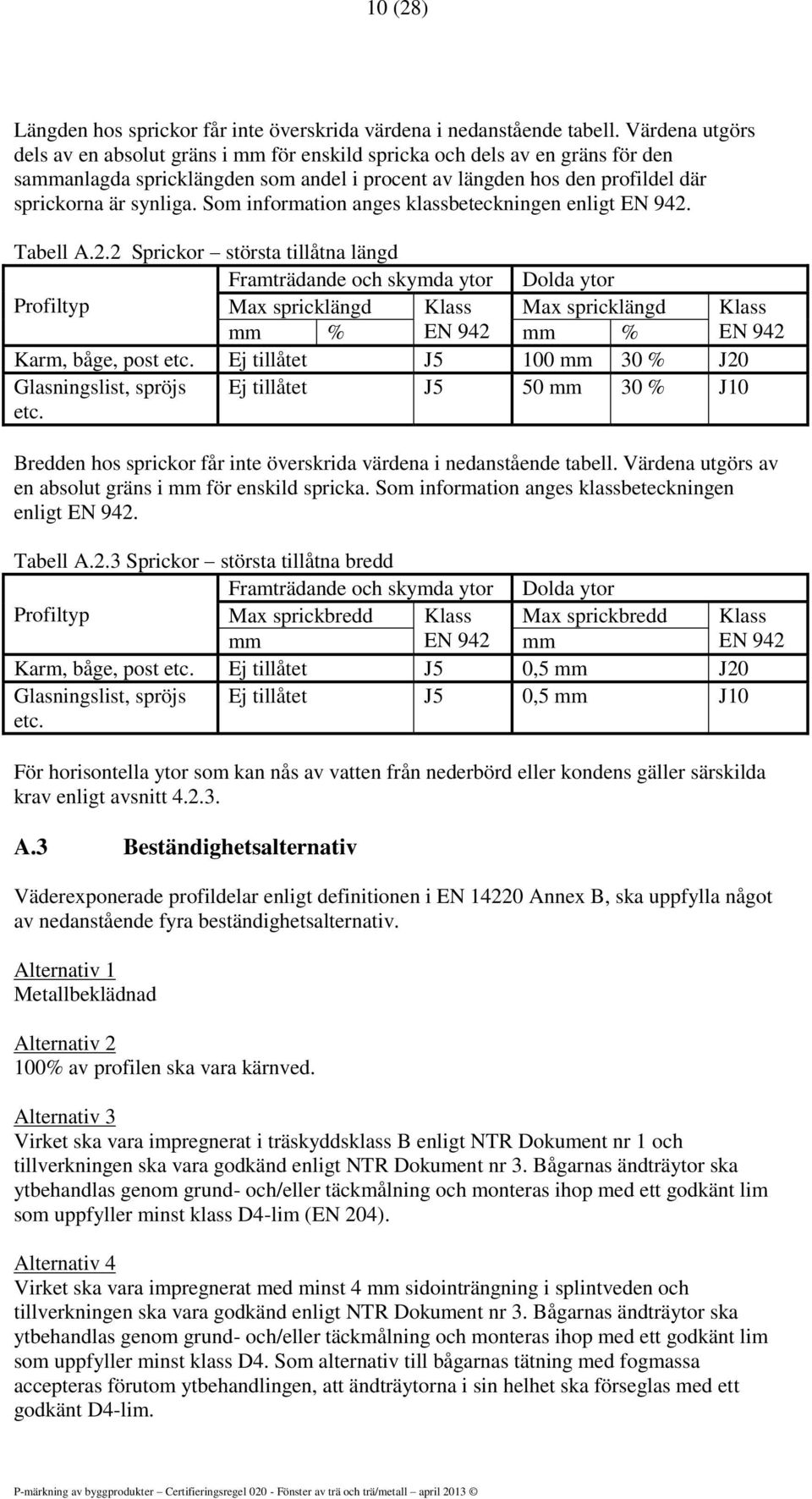 Som information anges klassbeteckningen enligt EN 942.