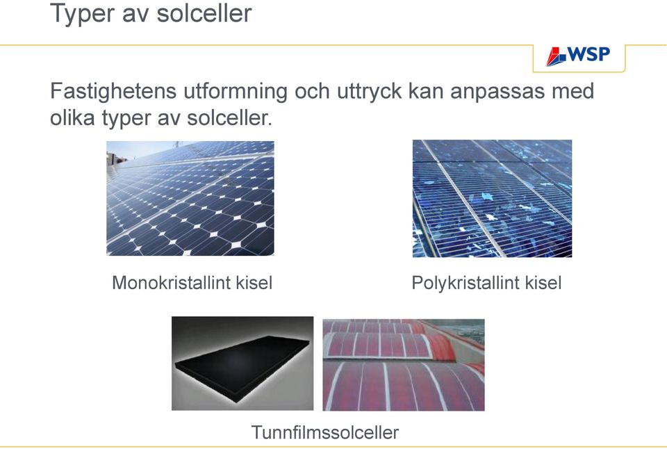 olika typer av solceller.